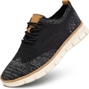 Men's Casual Dress Business Oxfords Shoes Breathable Knit Classic Leisure Fashion Sneakers Lightweight Comfortable Walking Shoes