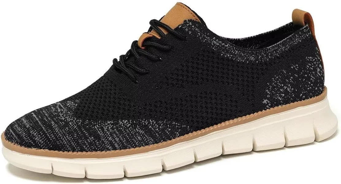 Men's Casual Dress Business Oxfords Shoes Breathable Knit Classic Leisure Fashion Sneakers Lightweight Comfortable Walking Shoes
