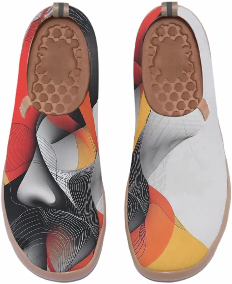 Men's Casual Knit Shoes Art Painted Slip Ons Loafers Lightweight Flats Travel Sneakers