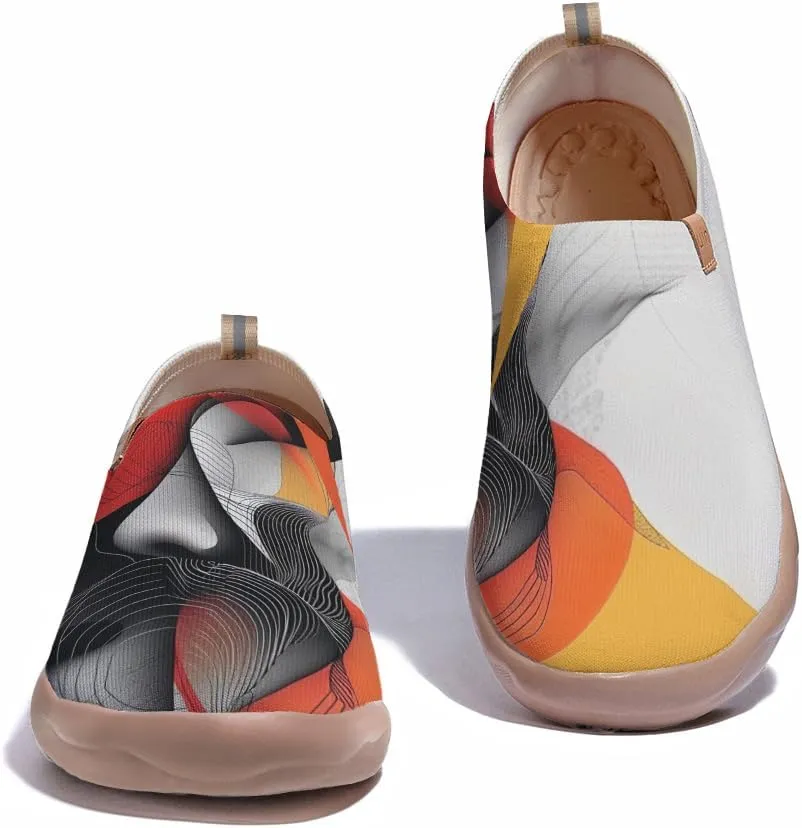 Men's Casual Knit Shoes Art Painted Slip Ons Loafers Lightweight Flats Travel Sneakers