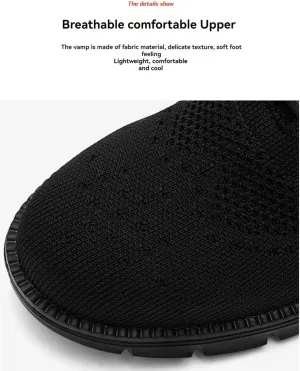 Mens Casual Loafers Lace-Up Mesh Breathable Walking Shoes,Lightweight Soft Sole & Arch Support Sneakers,Lightweight Comfortable Slip On Shoes for Outdoor Jogging Sports