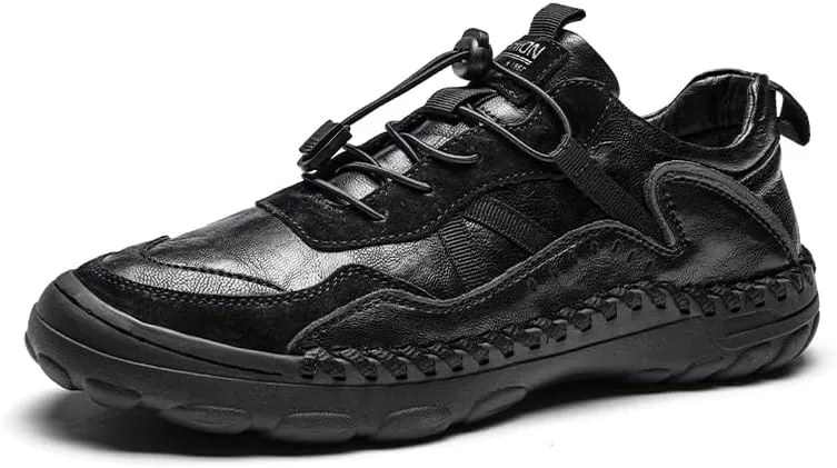 Mens Casual Walking Shoes Leather Oxfords Breathable Fashion Loafers Lightweight Non-Slip Sneakers