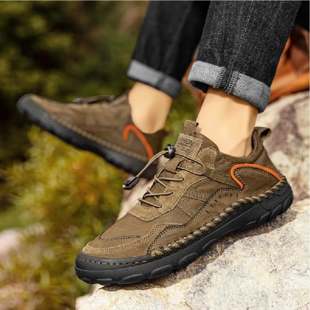 Mens Casual Walking Shoes Leather Oxfords Breathable Fashion Loafers Lightweight Non-Slip Sneakers