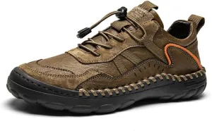 Mens Casual Walking Shoes Leather Oxfords Breathable Fashion Loafers Lightweight Non-Slip Sneakers
