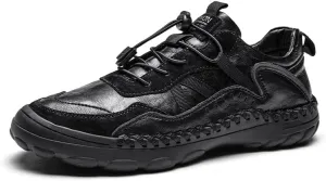 Mens Casual Walking Shoes Leather Oxfords Breathable Fashion Loafers Lightweight Non-Slip Sneakers