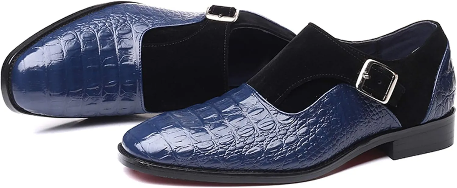 Men's Dress Loafer Shoes Monk Strap Plain Toe Slip On Loafers Fashion Formal Business Dress Shoes