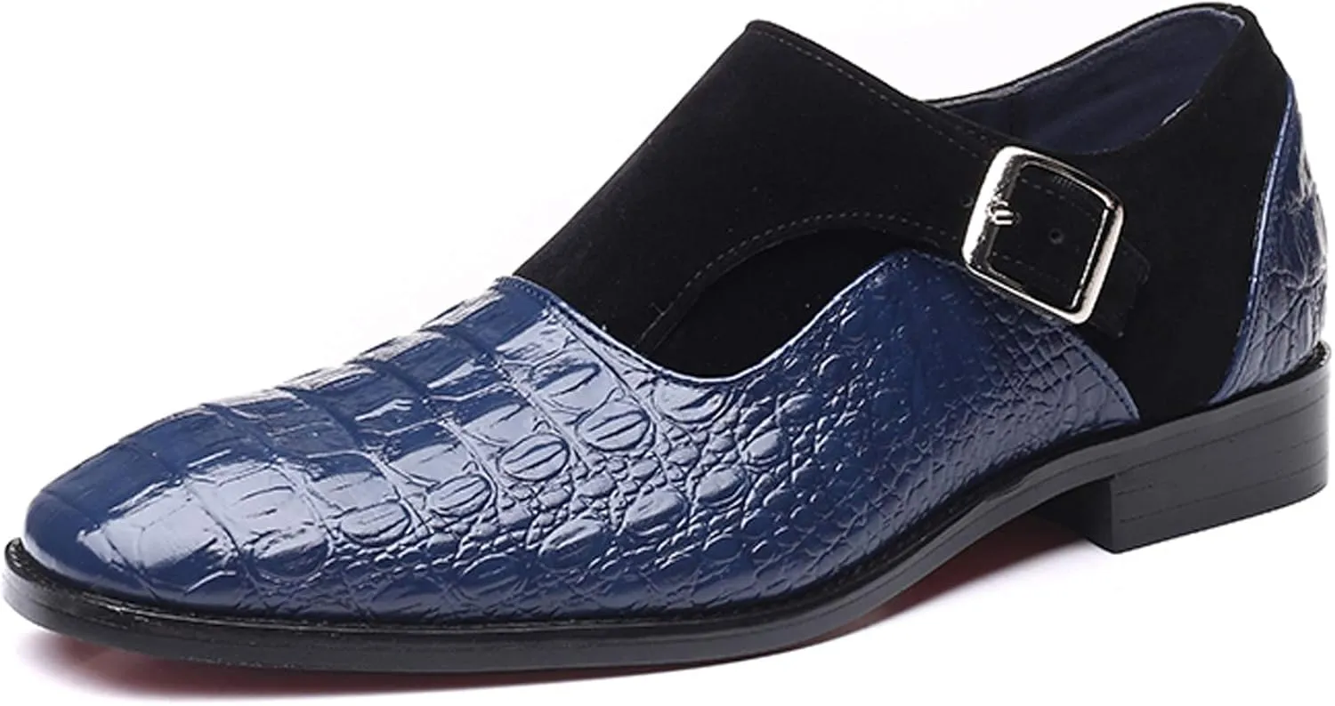 Men's Dress Loafer Shoes Monk Strap Plain Toe Slip On Loafers Fashion Formal Business Dress Shoes