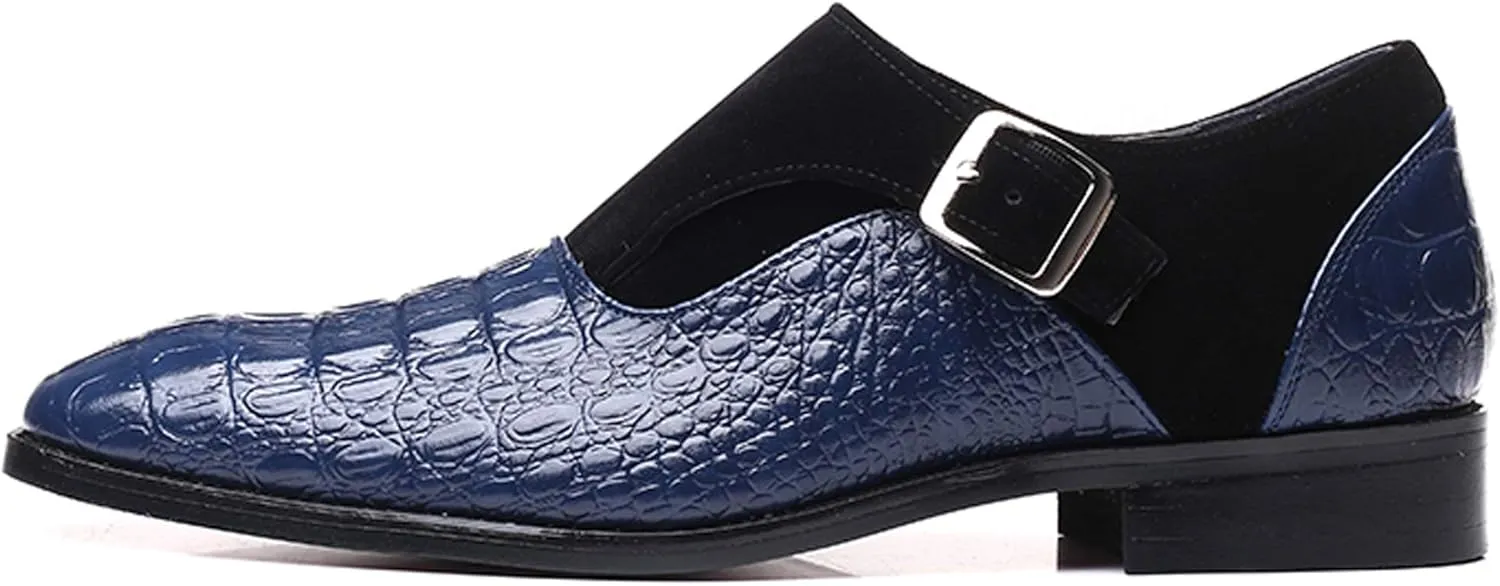 Men's Dress Loafer Shoes Monk Strap Plain Toe Slip On Loafers Fashion Formal Business Dress Shoes