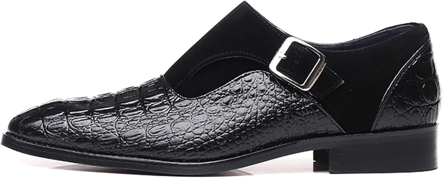 Men's Dress Loafer Shoes Monk Strap Plain Toe Slip On Loafers Fashion Formal Business Dress Shoes