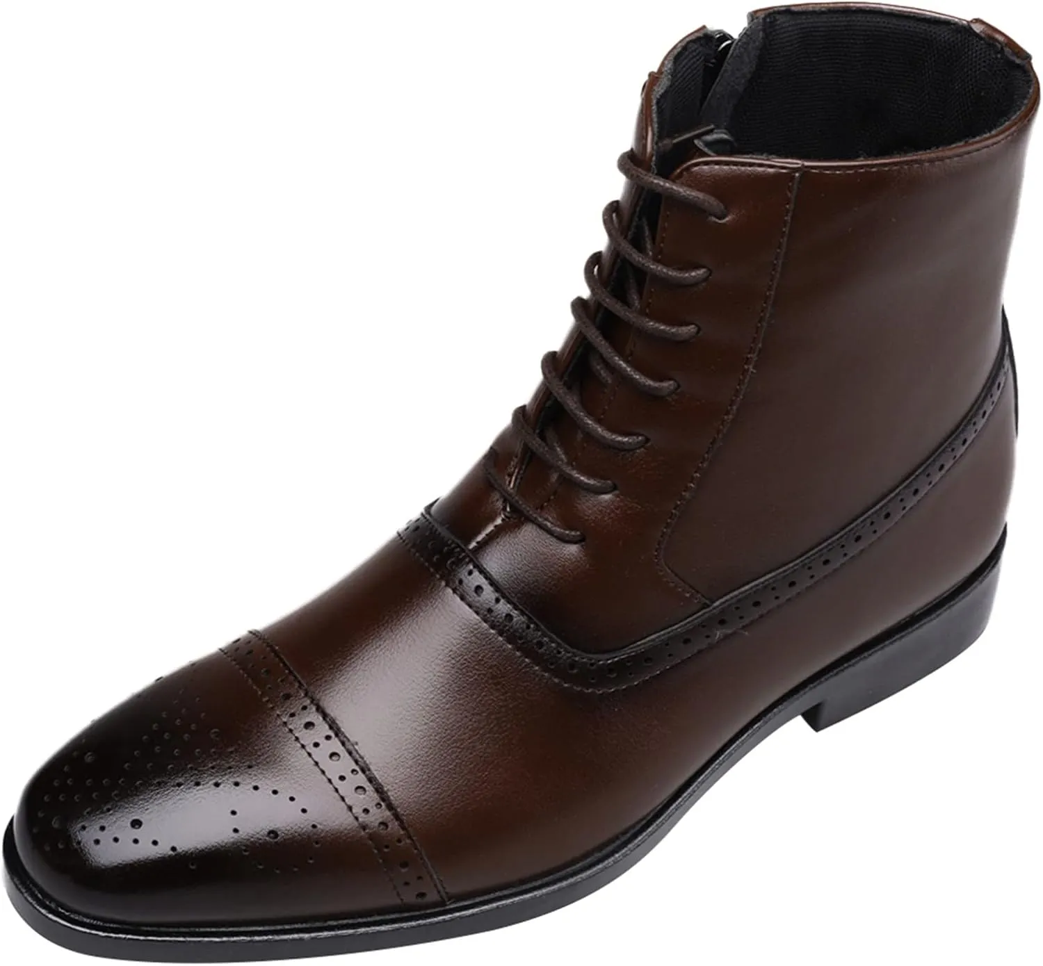 Men's Dress Shoes Loafers Mens Shoes Classic Business Leather Shoes Fashion Casual High Top Lace Up Black Dress Shoes