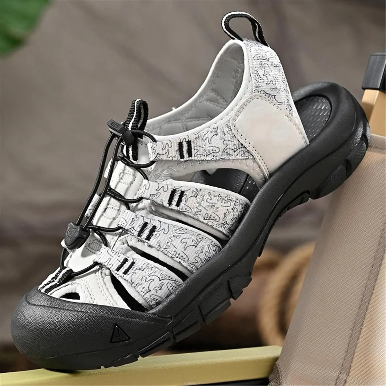 Men's Hiking Sandals - Leather Outdoor Shoes for Trekking and Fishing