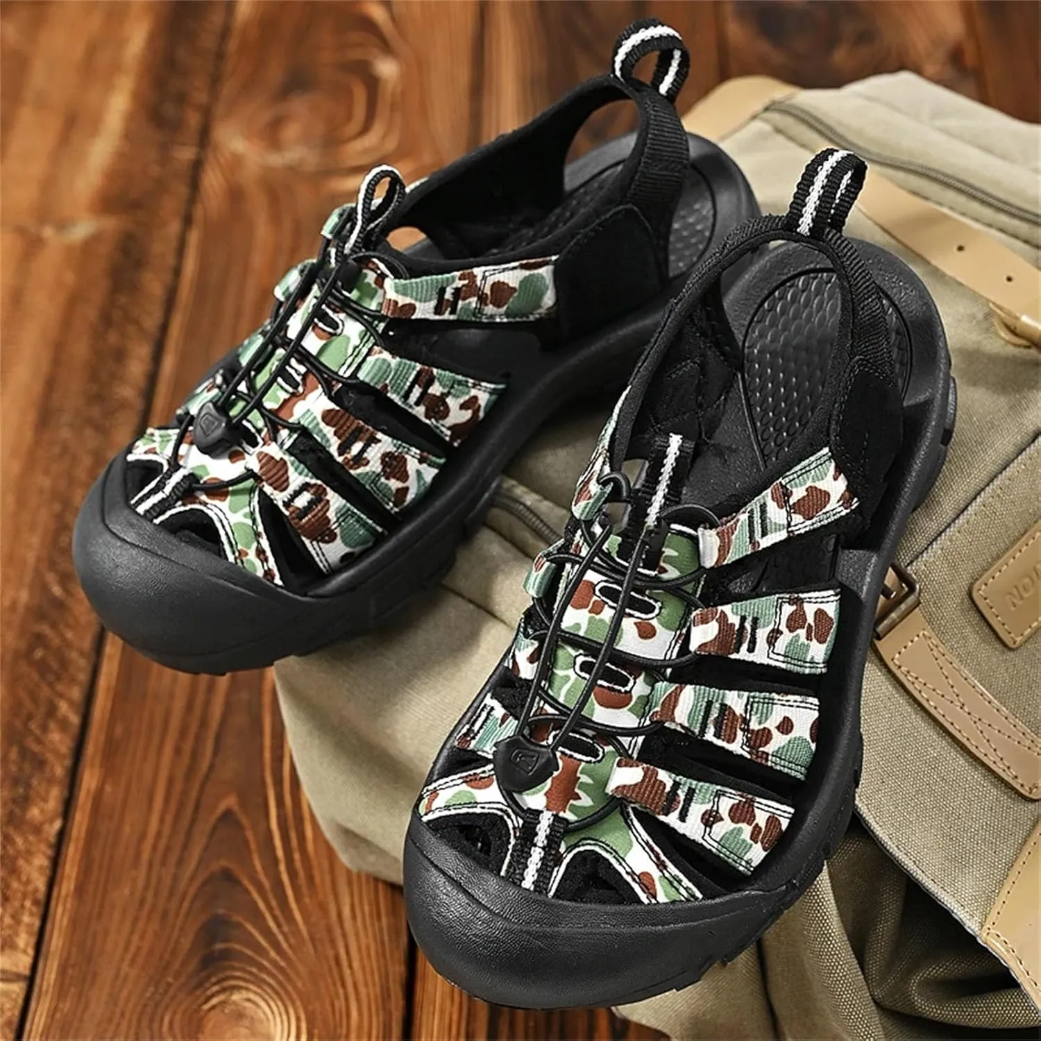 Men's Hiking Sandals - Leather Outdoor Shoes for Trekking and Fishing
