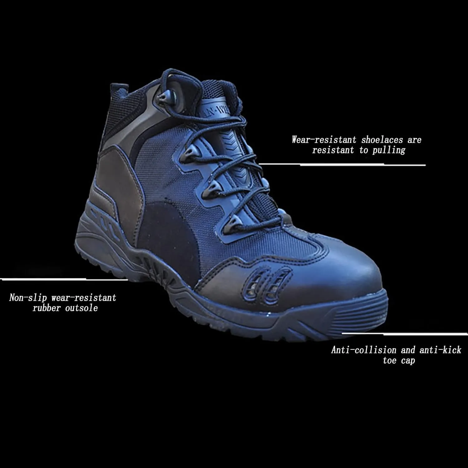 Men's Hiking Shoes, Spring Autum Comfort Breathable Suede with Zipper Tactical Military Boots, for Outdoor Lace-up Sports Durable Desert Combat Shoes