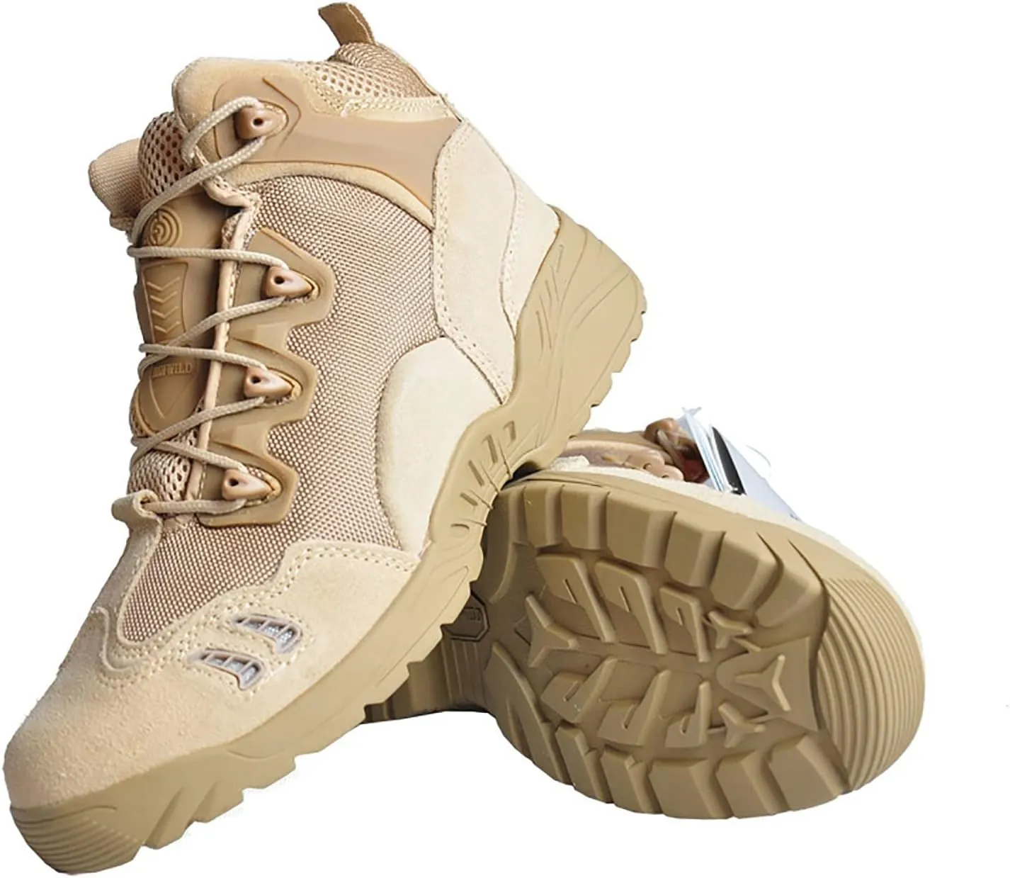 Men's Hiking Shoes, Spring Autum Comfort Breathable Suede with Zipper Tactical Military Boots, for Outdoor Lace-up Sports Durable Desert Combat Shoes