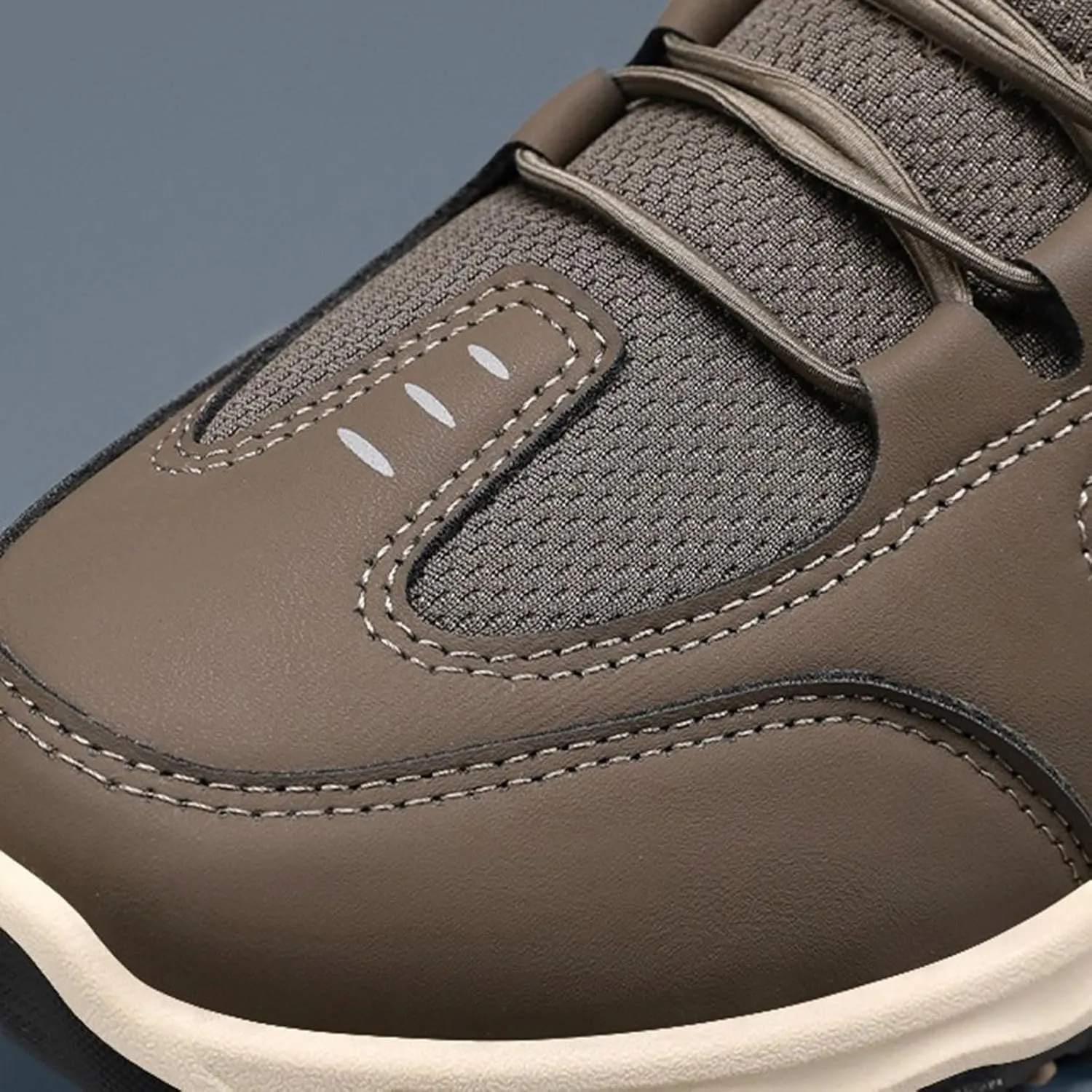 Men's Hiking Waterproof Casual Breathable Mesh Leather Outdoor Lightweight Comfortable Non Slip Walking Work Mountaineering Shoes with Adjustable Lace Arch Support