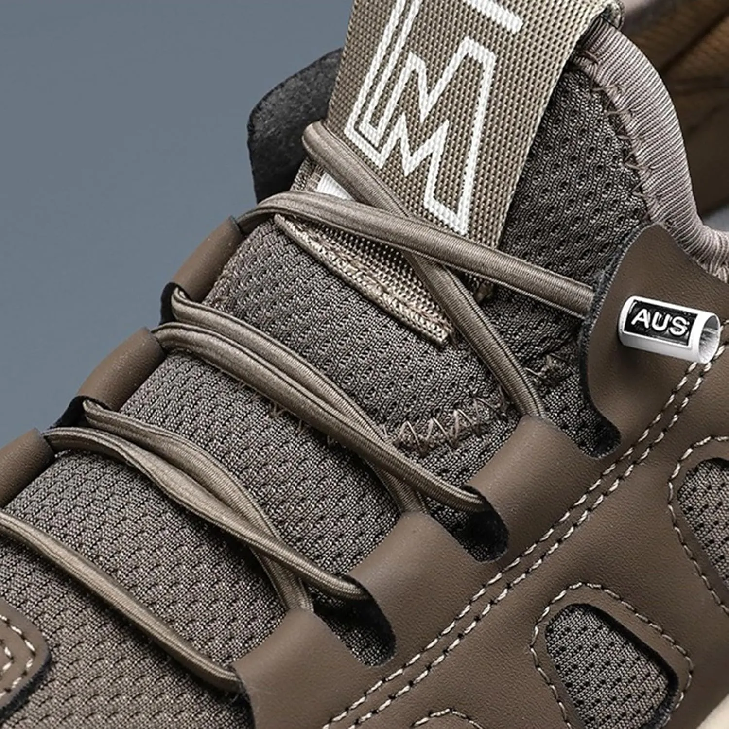 Men's Hiking Waterproof Casual Breathable Mesh Leather Outdoor Lightweight Comfortable Non Slip Walking Work Mountaineering Shoes with Adjustable Lace Arch Support