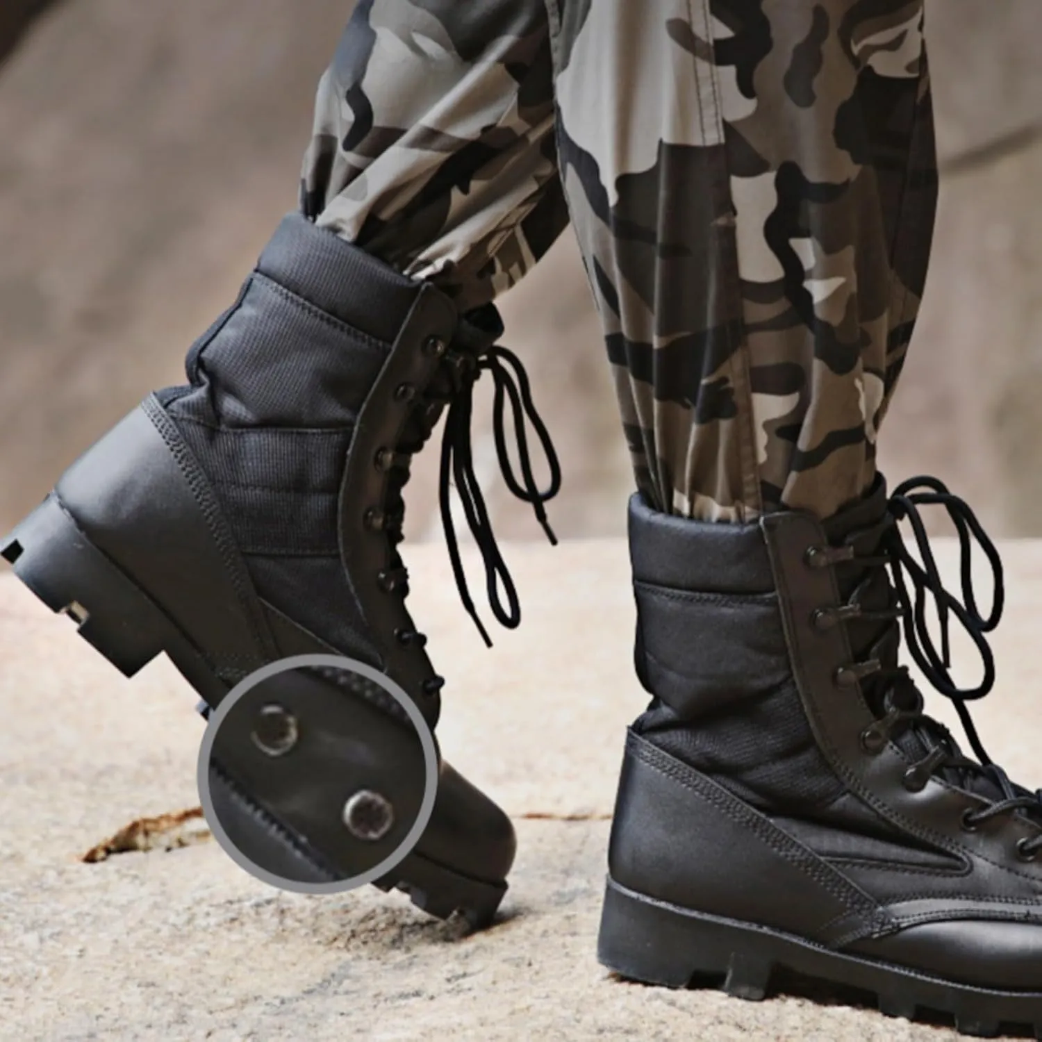Men's Hiking Work Boots Tactical Boots, Waterproof Slip Resistant Hiking Shoes, Four Seasons Camp Outdoor Desert