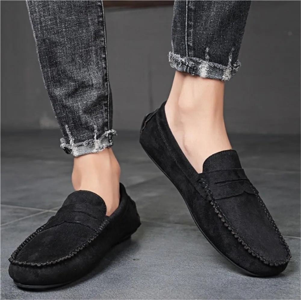 Mens Loafers Simple Moccasins Shoes Lightweight Comfortable Anti-Slip Party Slip-ons
