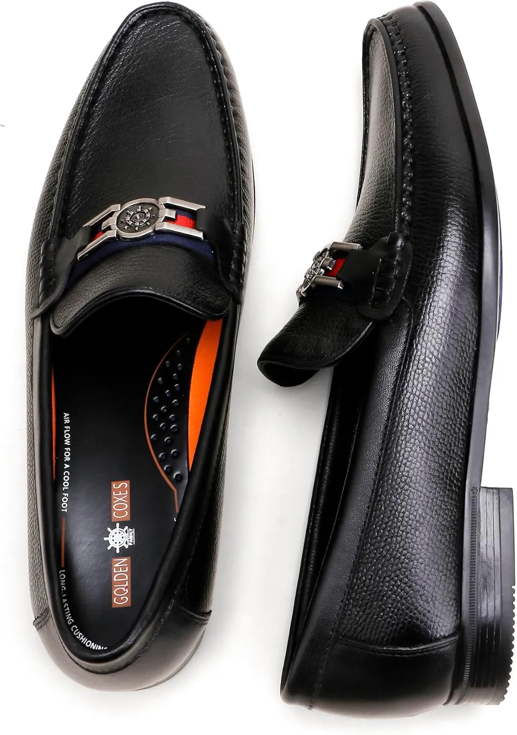 Men's Modern Bit Dress Loafers, Classic Leather Buckle Slip-on Penny Loafer Business Dress Shoes Party Loafers for Mens