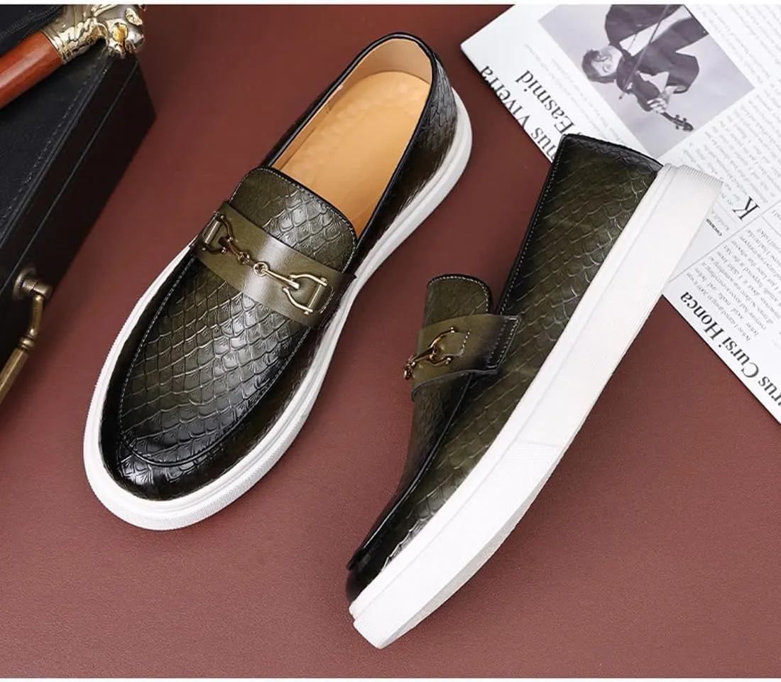Men's Monk Strap Penny Loafers Leather Casual Slip-on Loafer Boat Shoes Fashion Non-Slip Lightweight Comfortable Walking Shoes