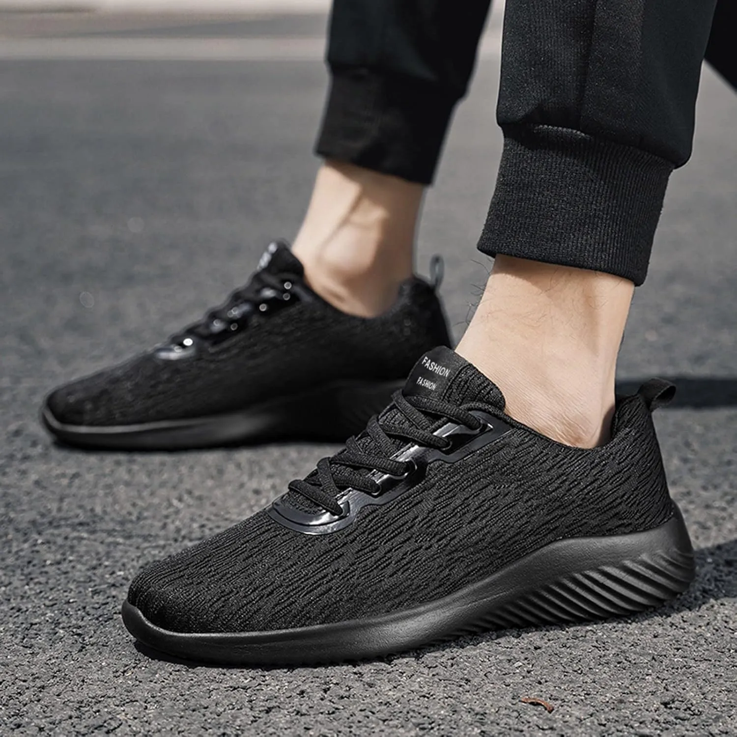 Men's Non Slip Barefoot Minimalist Shoes Breathable Elastic Fly Woven Mesh Sneaker Elastic Fly Woven Mesh Shoes