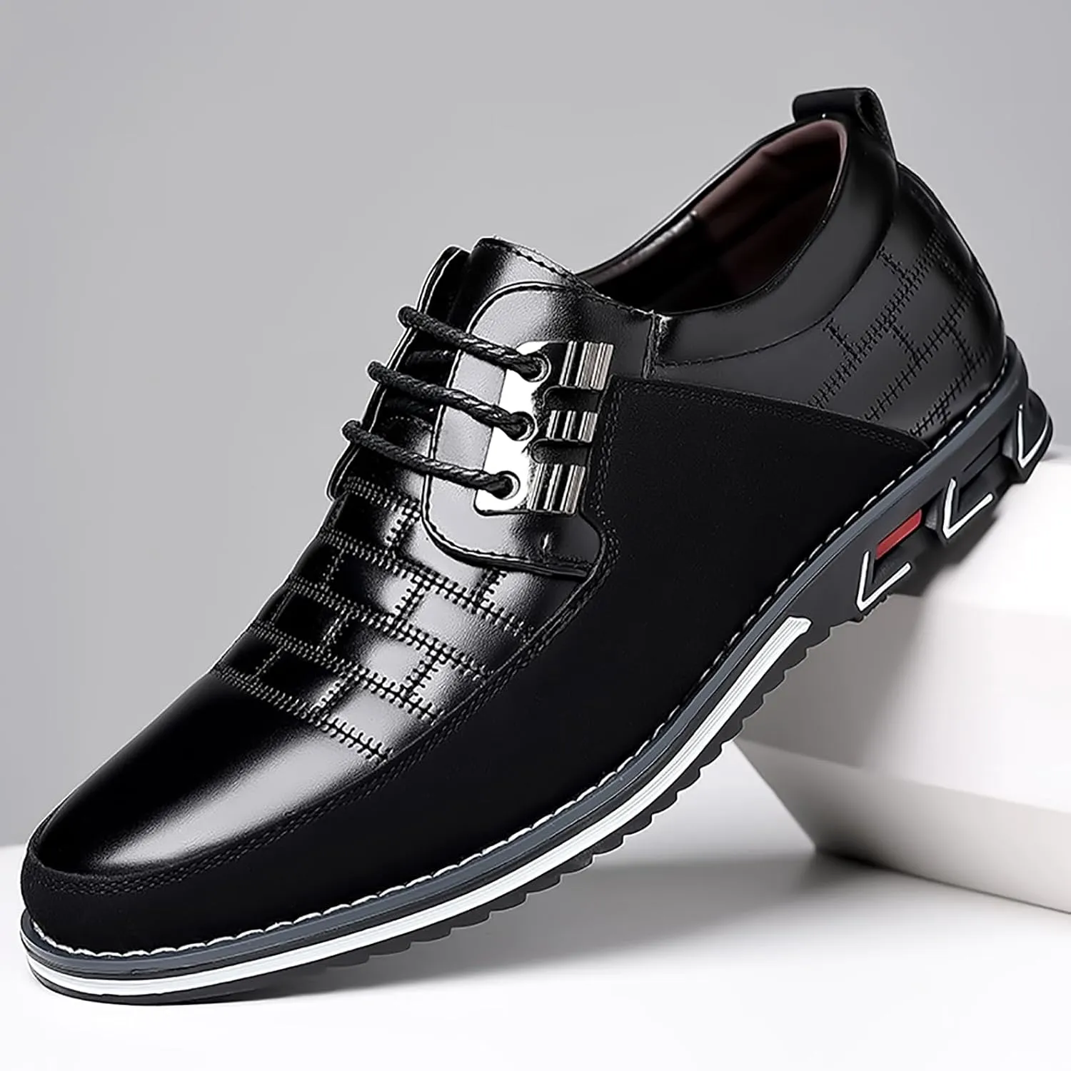 Men's Oxford Shoes Classic Leather Loafers with Business Casual Style Anti-Slip and wear-Resistant Design