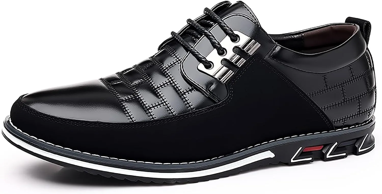 Men's Oxford Shoes Classic Leather Loafers with Business Casual Style Anti-Slip and wear-Resistant Design