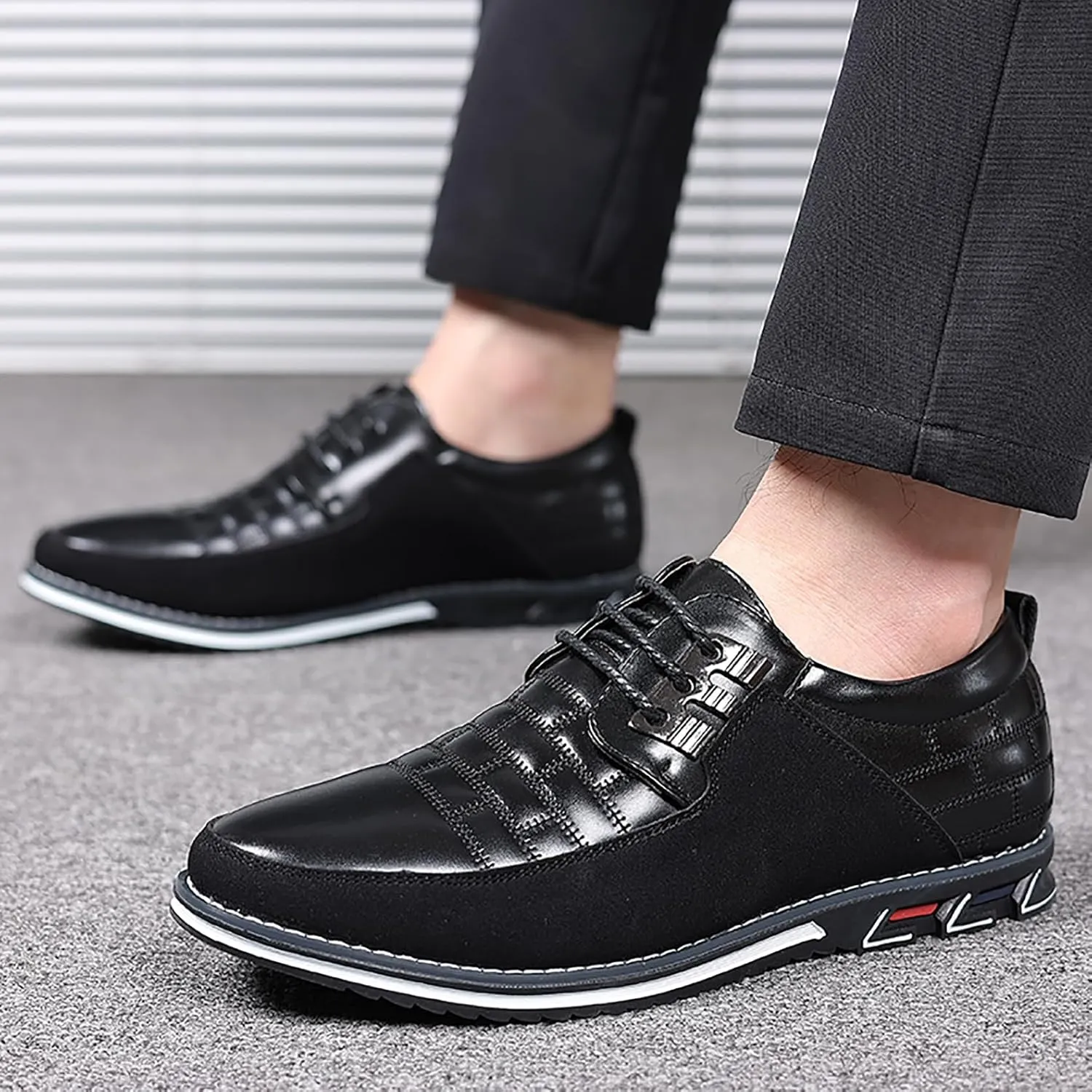 Men's Oxford Shoes Classic Leather Loafers with Business Casual Style Anti-Slip and wear-Resistant Design