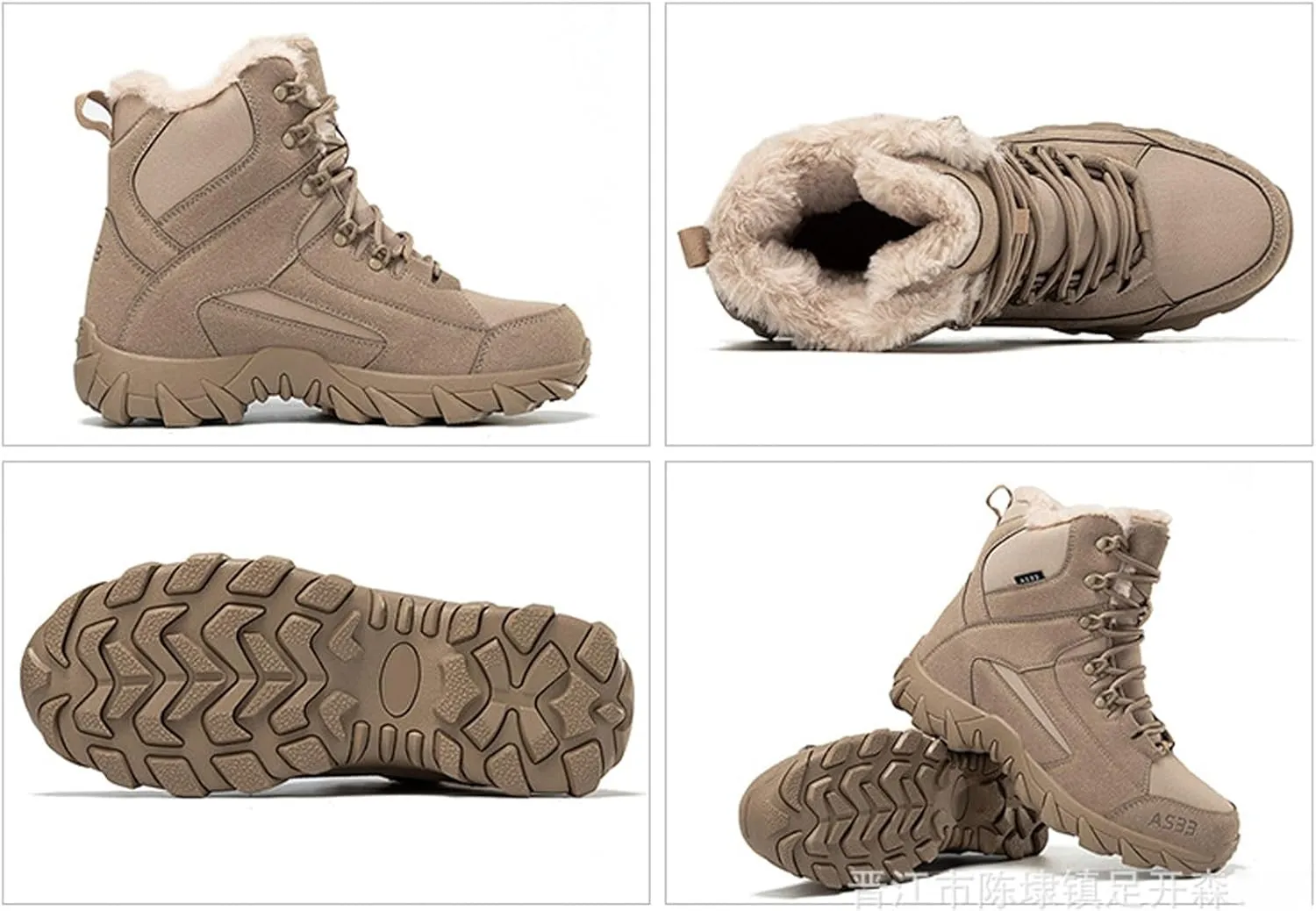 Men's Snow Boots Waterproof Men's Military Tactical Boots Outdoor Hiking Boots Non-slip Lightweight Combat Desert Warm Boots Winter