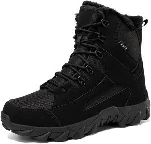 Men's Snow Boots Waterproof Men's Military Tactical Boots Outdoor Hiking Boots Non-slip Lightweight Combat Desert Warm Boots Winter