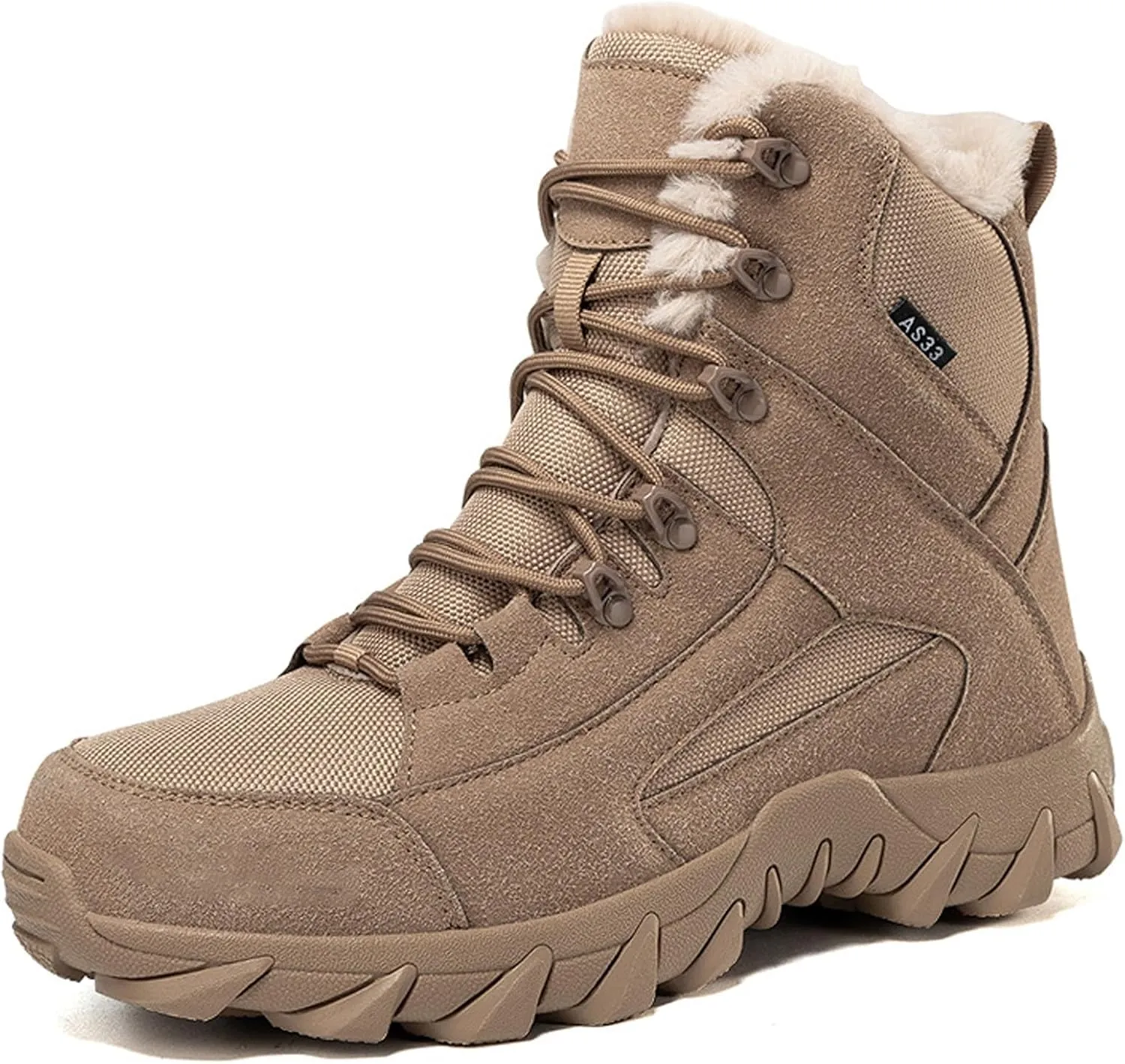 Men's Snow Boots Waterproof Men's Military Tactical Boots Outdoor Hiking Boots Non-slip Lightweight Combat Desert Warm Boots Winter