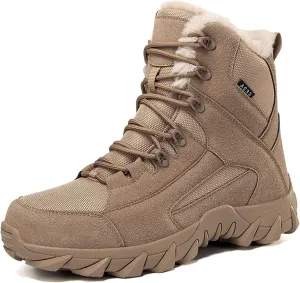 Men's Snow Boots Waterproof Men's Military Tactical Boots Outdoor Hiking Boots Non-slip Lightweight Combat Desert Warm Boots Winter
