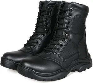 Men's Tactical Boots,High-Tops Desert Combat Boots Outdoor Climbing Hiking Breathable Cowhide Military Boots,Black A-36