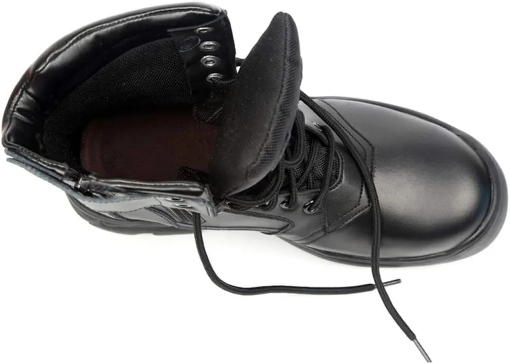 Men's Tactical Boots,High-Tops Desert Combat Boots Outdoor Climbing Hiking Breathable Cowhide Military Boots,Black A-36