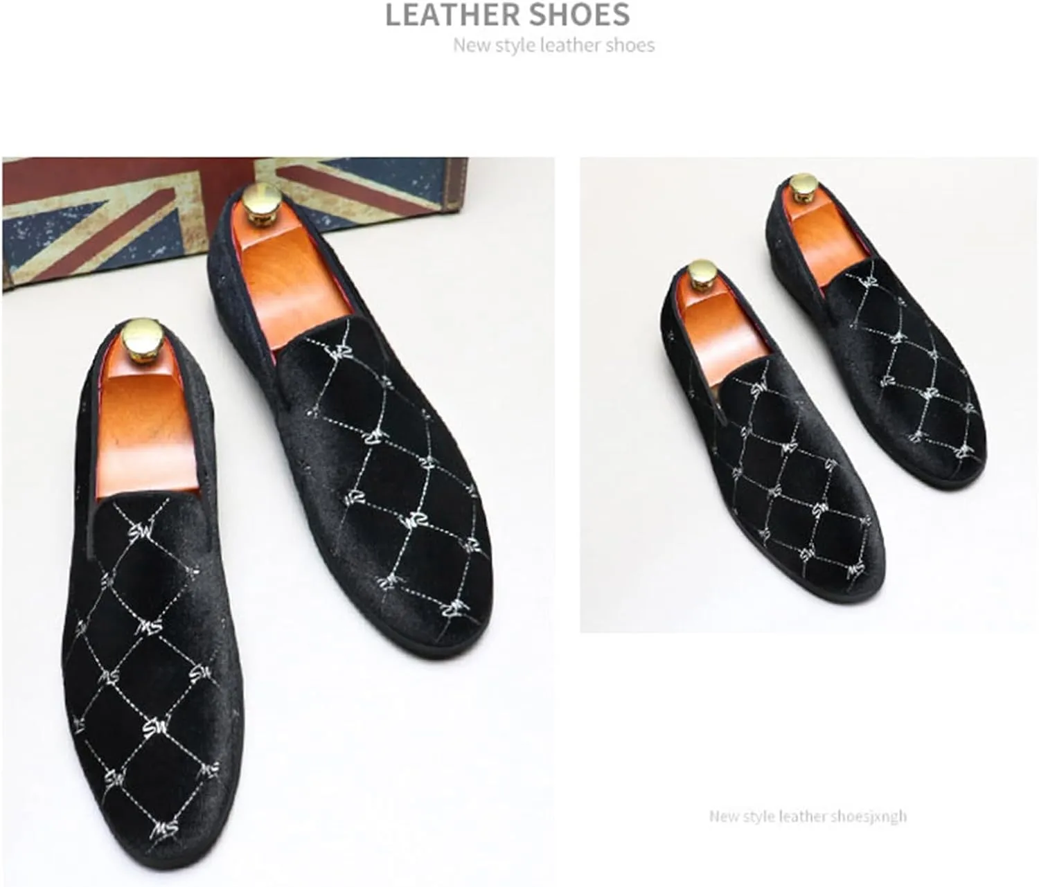 Men's Velvet Loafers Slip-On Dress Shoes Fashion Style Driving Shoes Classic Tuxedo Shoes Casual Oxford Shoes