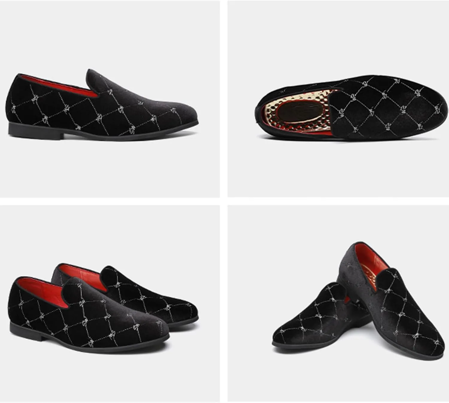 Men's Velvet Loafers Slip-On Dress Shoes Fashion Style Driving Shoes Classic Tuxedo Shoes Casual Oxford Shoes