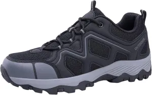 Men's Waterproof Hiking Shoes Lightweight Comfortable Non Slip Leather Walking Shoes for Outdoor Trekking Climbing Camping Mountaineering and Men Daily Work Sneakers
