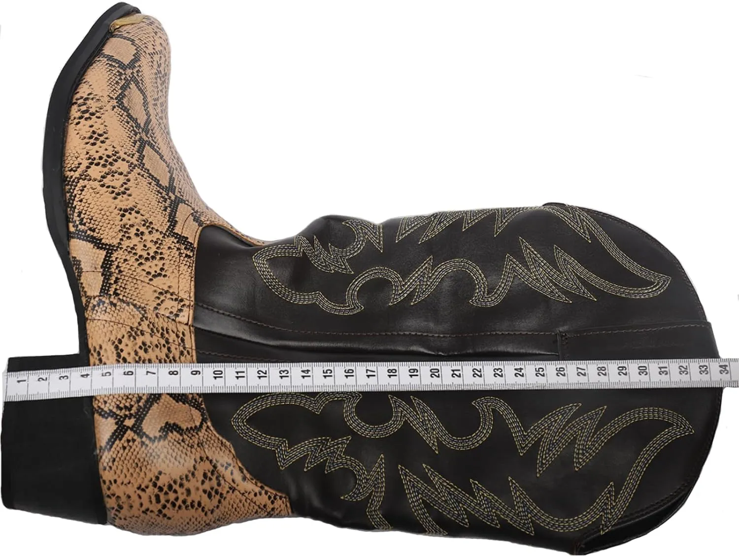Mens Western Boots - Pull On Leather Cowboy Boots with Steel Toe and Pointed Toe - For Men's Work and Party Dress Up