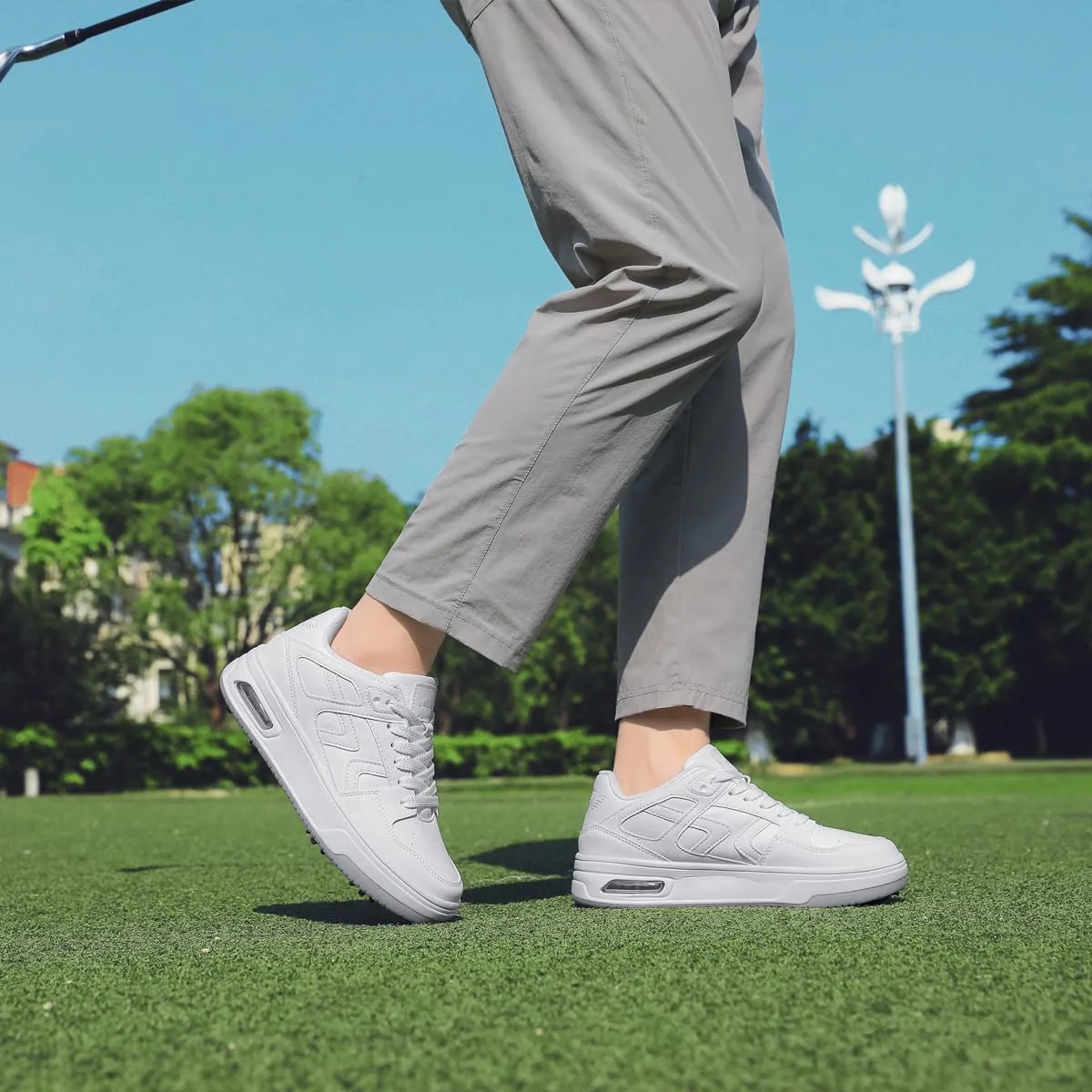 Mens Womens Cushioning Golf Shoes Spiked Waterproof Sneakers
