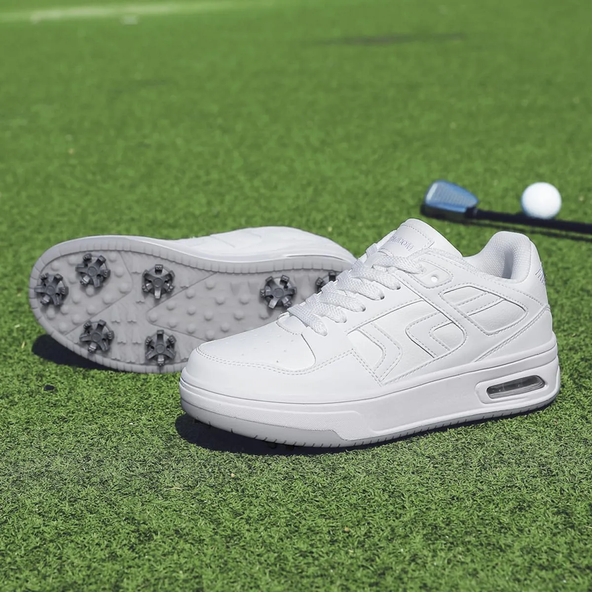 Mens Womens Cushioning Golf Shoes Spiked Waterproof Sneakers