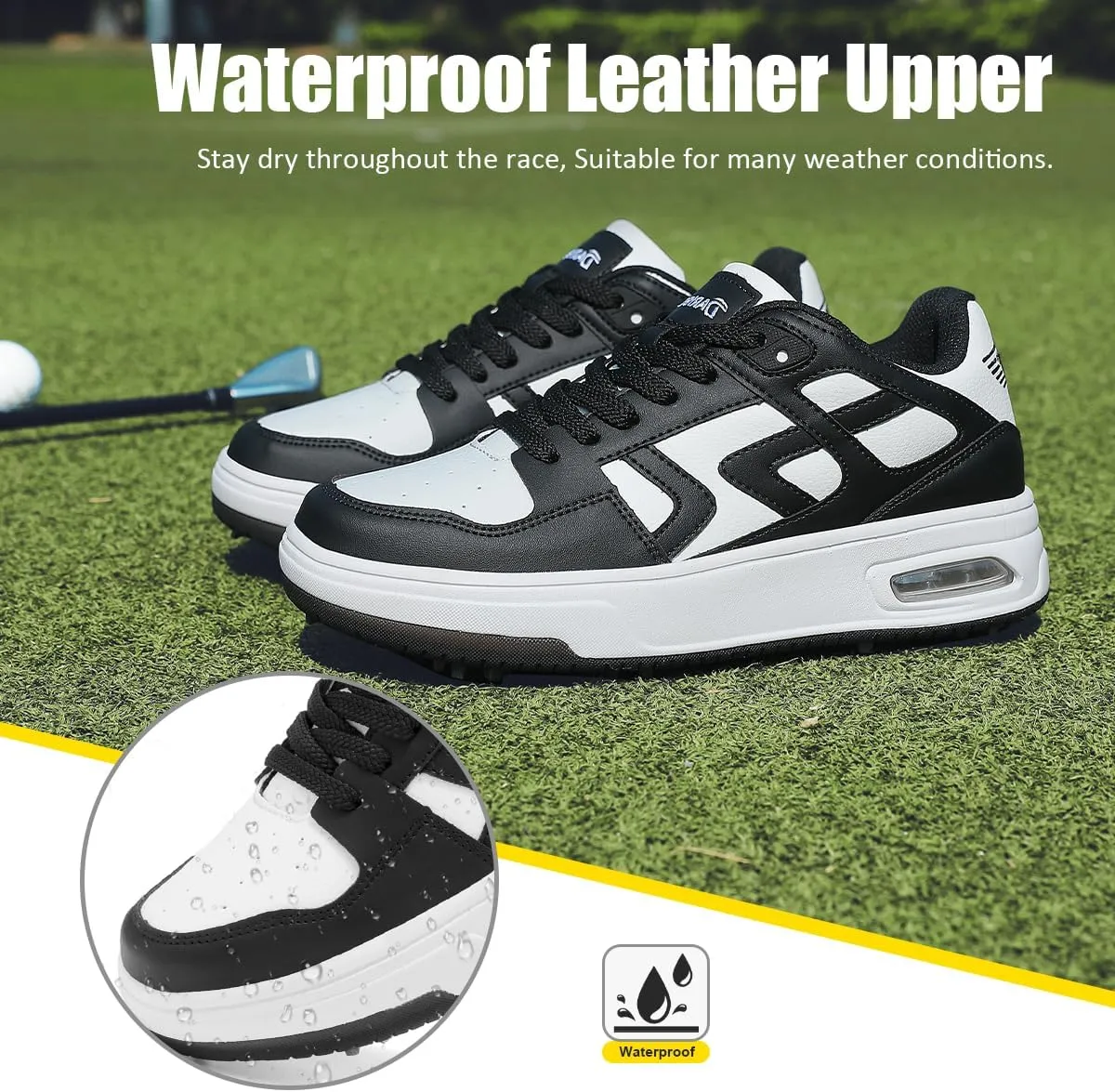 Mens Womens Cushioning Golf Shoes Spiked Waterproof Sneakers