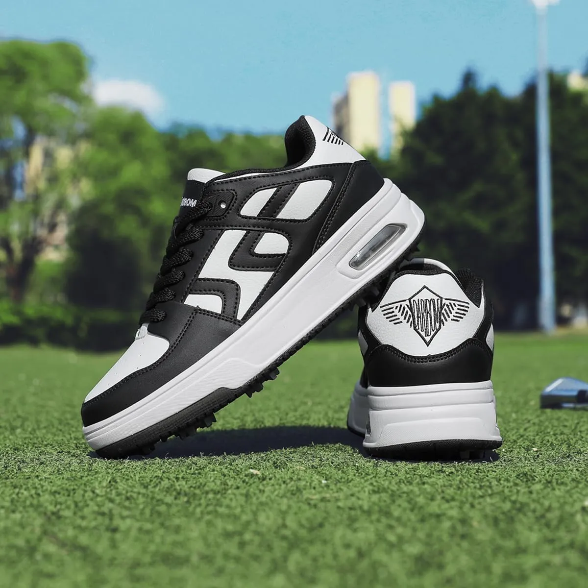 Mens Womens Cushioning Golf Shoes Spiked Waterproof Sneakers