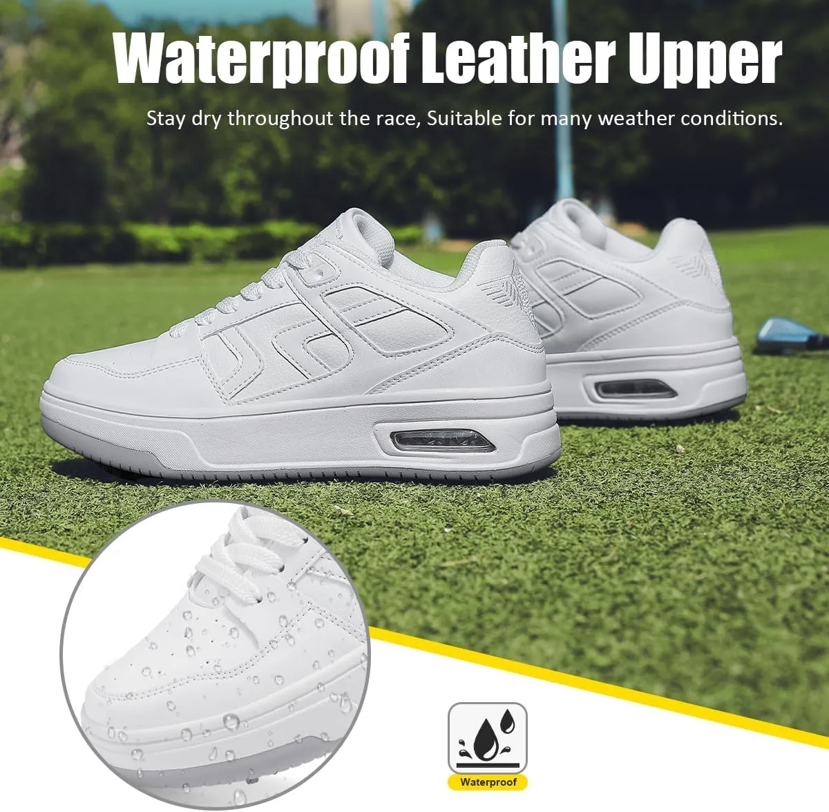 Mens Womens Cushioning Golf Shoes Spiked Waterproof Sneakers
