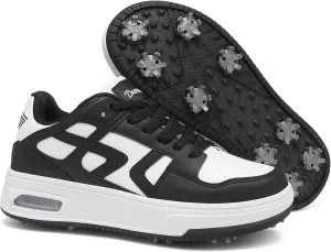Mens Womens Cushioning Golf Shoes Spiked Waterproof Sneakers