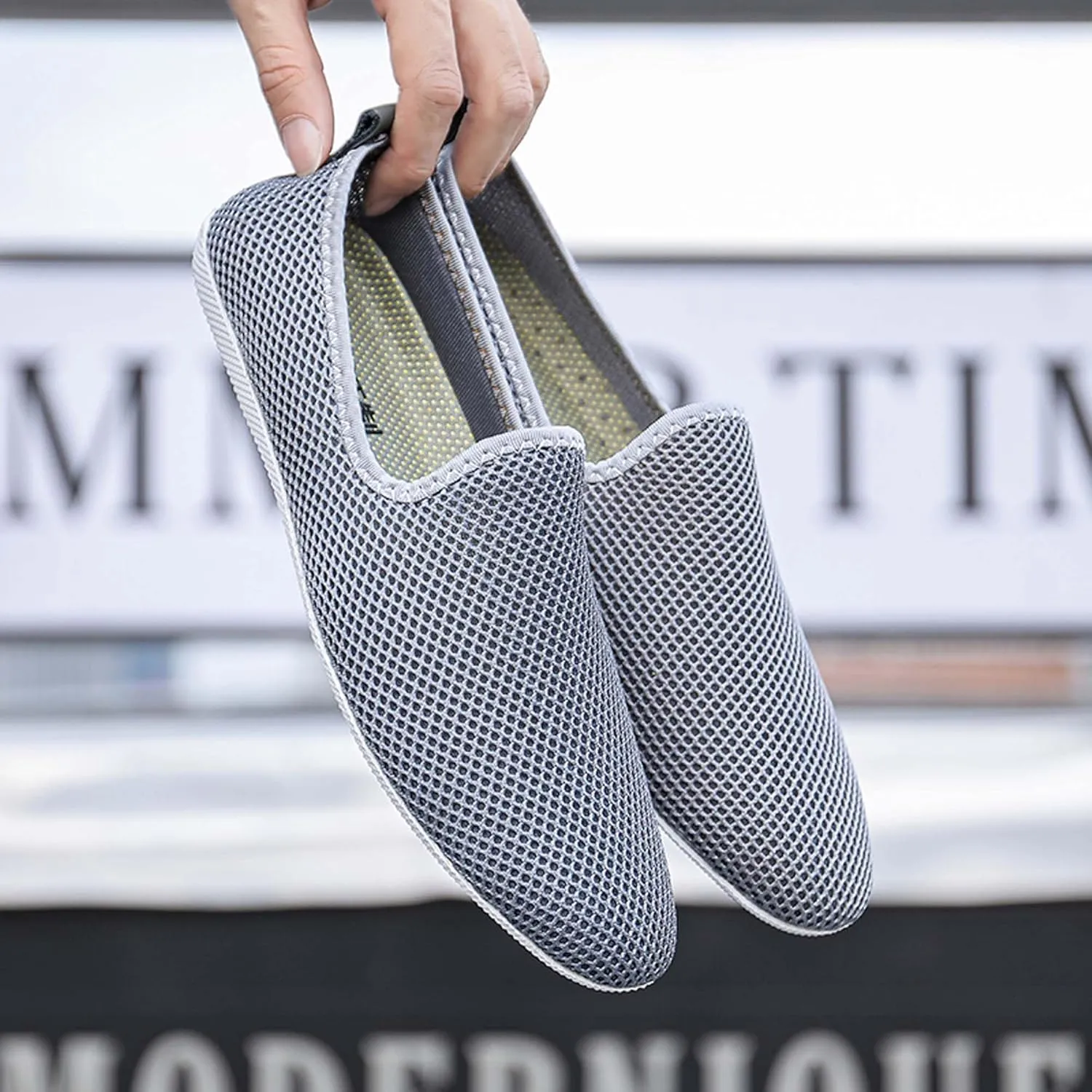 Men's Women's Loafers Mesh Breathable Flat Walking Non Slip Driving Casual Shoes Classic Comfort