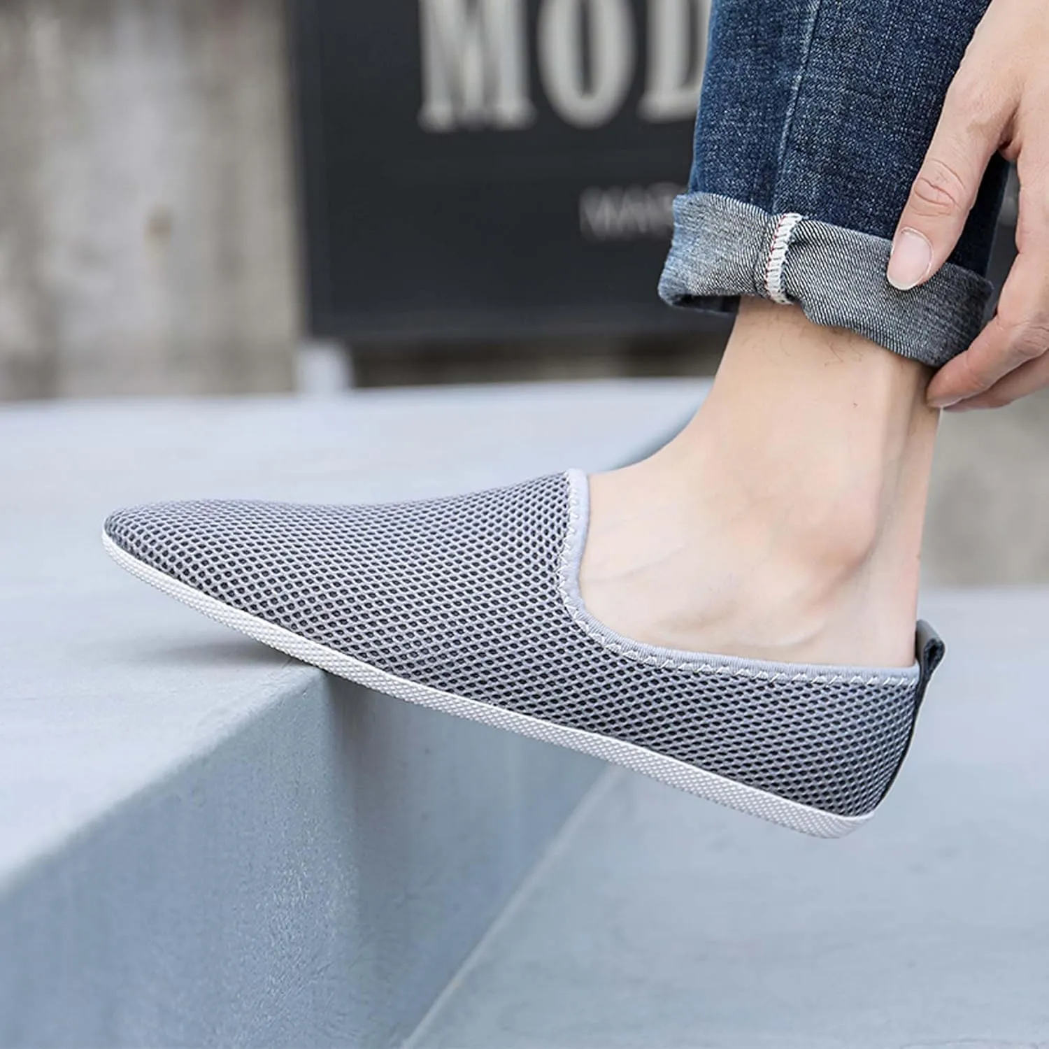 Men's Women's Loafers Mesh Breathable Flat Walking Non Slip Driving Casual Shoes Classic Comfort