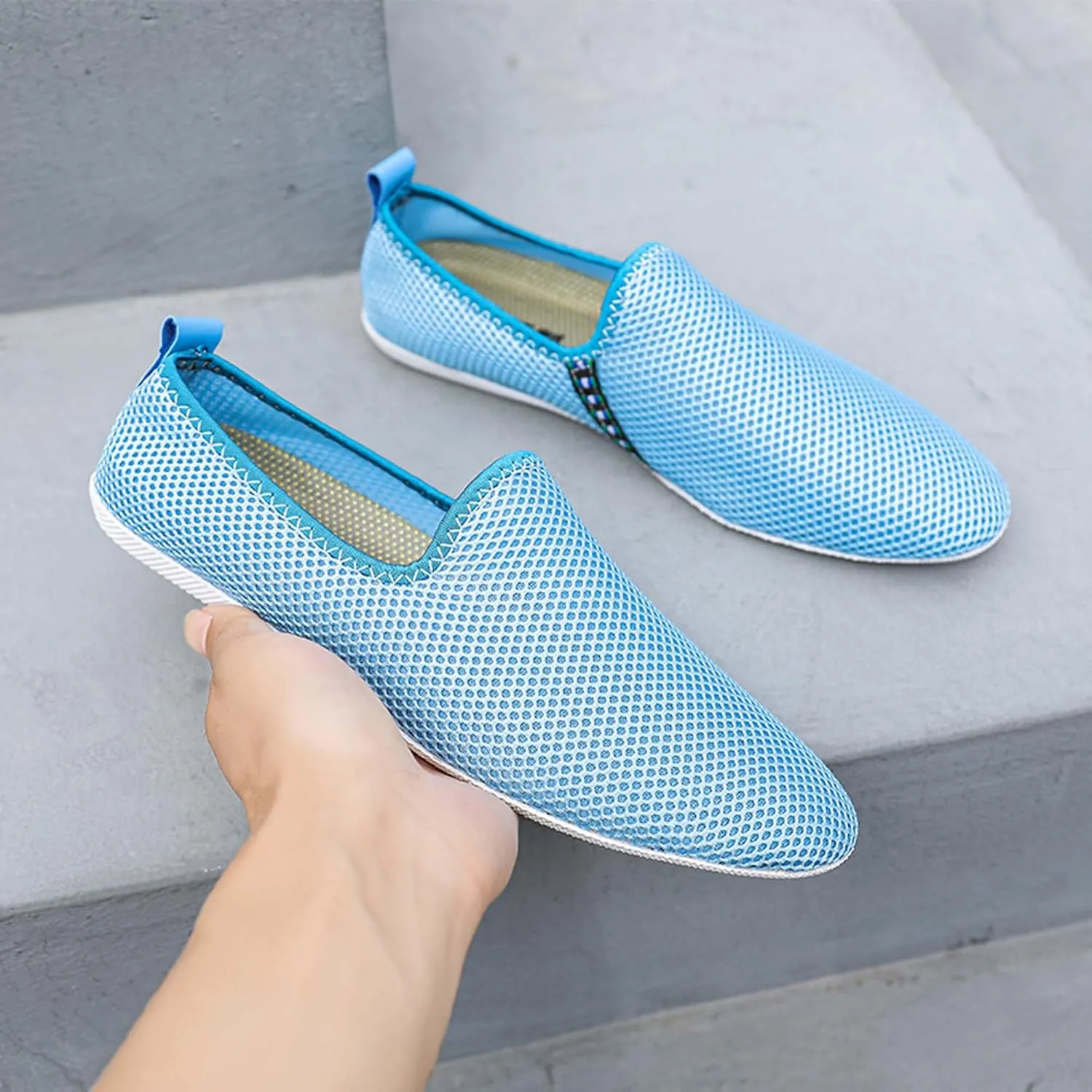 Men's Women's Loafers Mesh Breathable Flat Walking Non Slip Driving Casual Shoes Classic Comfort