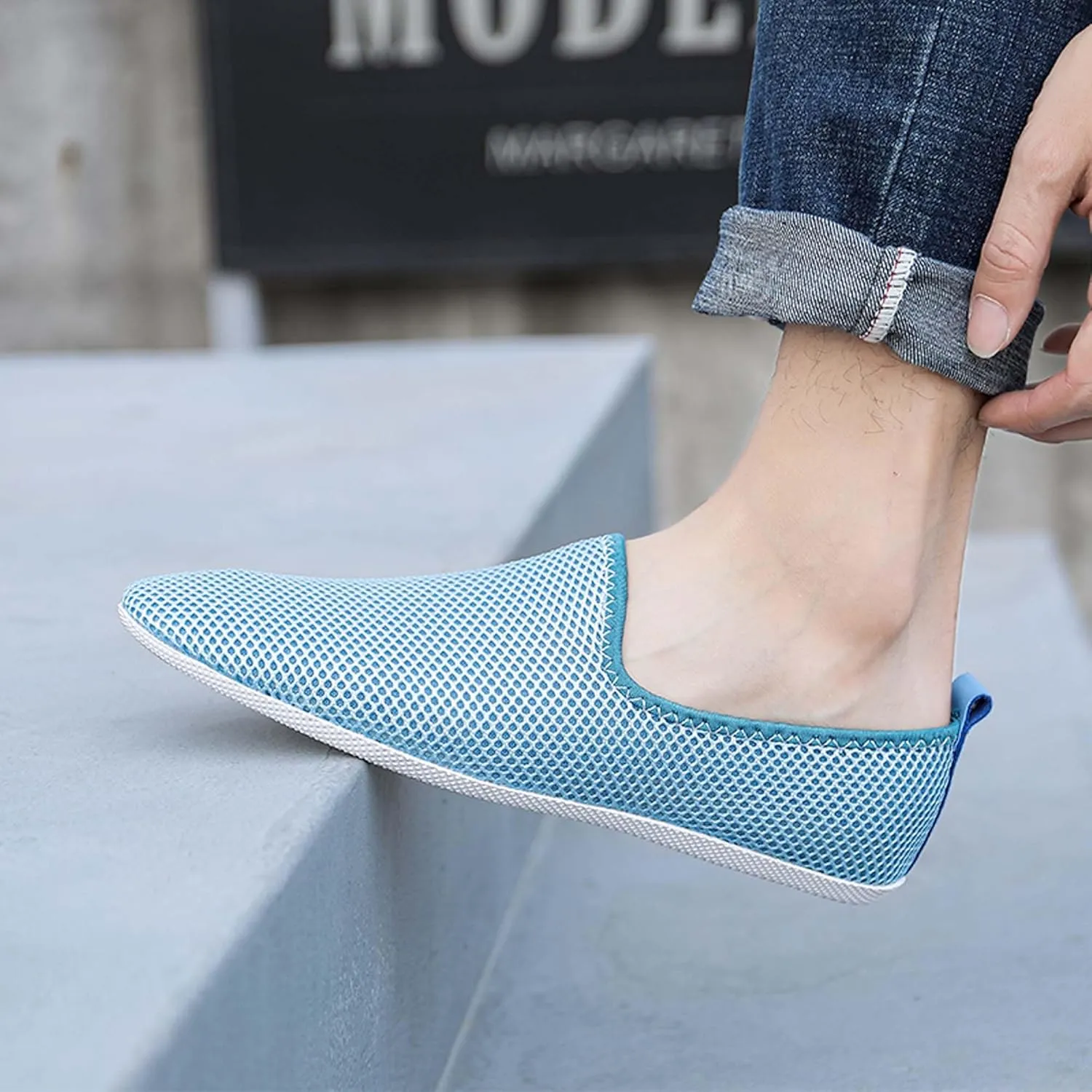 Men's Women's Loafers Mesh Breathable Flat Walking Non Slip Driving Casual Shoes Classic Comfort
