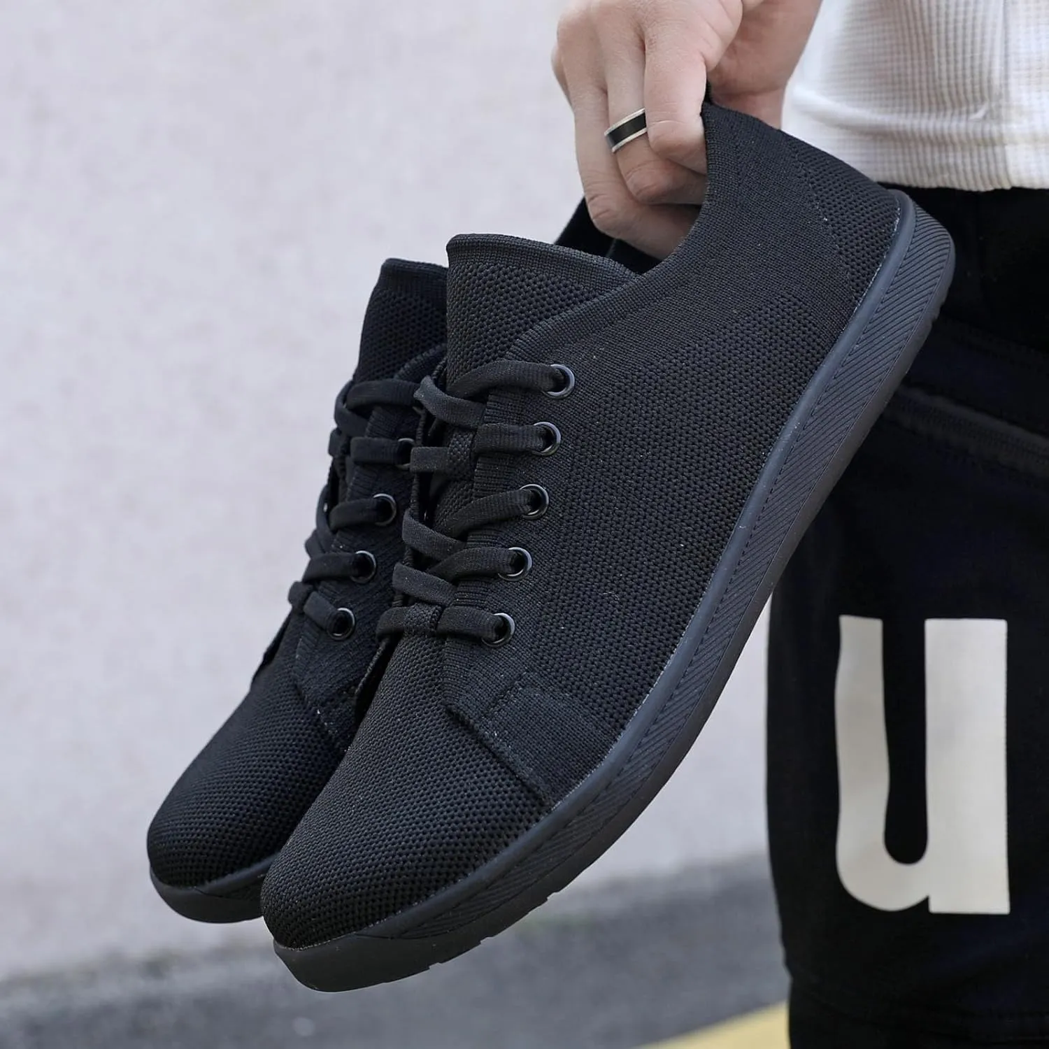 Mens Womens Minimalist Zero Drop Sole Walking Shoes,Outdoor Wide Toe Box Hiking Sneakers,Non-Slip Breathable Lace Up Athletic Shoes,Summer Casual Arch Support Sneaker for Running Jogging