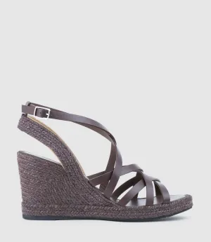 MILENA Strappy Tonal Espadrille in Brown